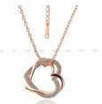  Pozlacený náhrdelník srdce, rakouské krystaly  GS18KRGPN007