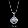 Srdce a šípy řezané vysoce kvalitní 0,6 karátový Swiss Diamond,Kulatý náhrdelník s přívěskem (Umode UN0012) 