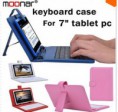 USB klávesnice Faux kožené pouzdro + Stylus pero pro 7 palců tablet
